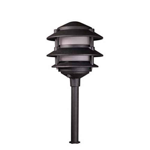 Best Pro Lighting Low Voltage Landscape 3 Tier Pagoda Light in Bla...