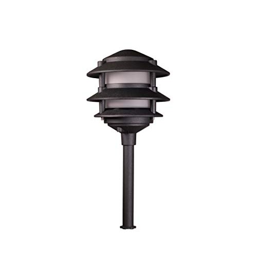 Best Pro Lighting Low Voltage Landscape 3 Tier Pagoda Light in Bla...