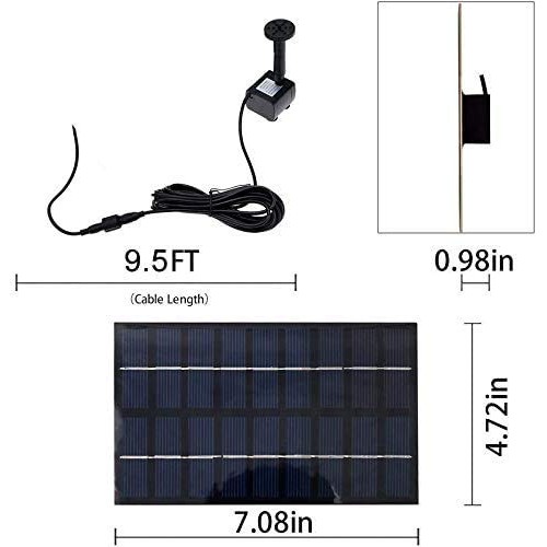 BESTC 1.8W Solar Fountain Water Pump for Bird Bath Solar Powered F...