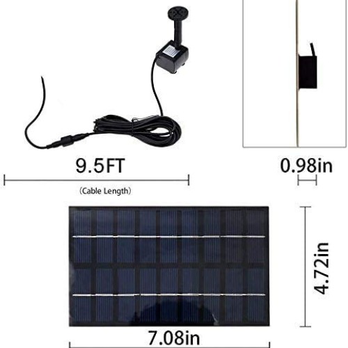 BESTC 1.8W Solar Fountain Water Pump for Bird Bath Solar Powered F...