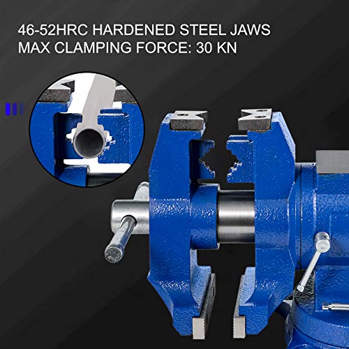 BestEquip Bench Vise 6”,Heavy Duty Double Swivel Rotating Vise Hea...