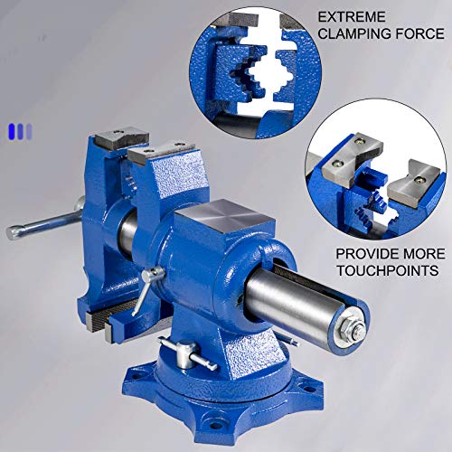 BestEquip Bench Vise 6”,Heavy Duty Double Swivel Rotating Vise Hea...