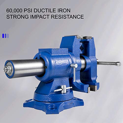BestEquip Bench Vise 6”,Heavy Duty Double Swivel Rotating Vise Hea...