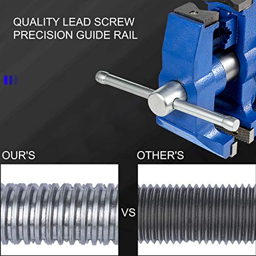 BestEquip Bench Vise 6”,Heavy Duty Double Swivel Rotating Vise Hea...