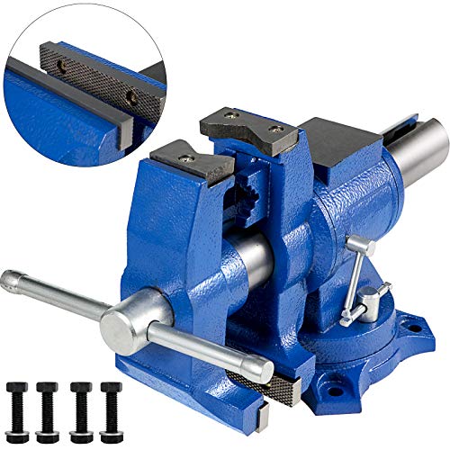 BestEquip Bench Vise 6”,Heavy Duty Double Swivel Rotating Vise Hea...