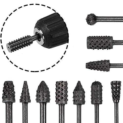 Bestgle 1/83mm Shank Rotary Burr Rasp Set Carbon Steel Wood Ca...