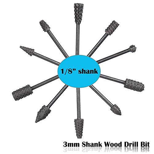 Bestgle 1/83mm Shank Rotary Burr Rasp Set Carbon Steel Wood Ca...