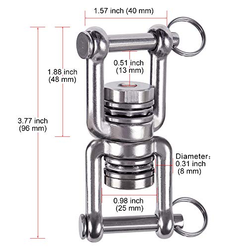 Besthouse Swing Swivel with 2 Bearing, 360° Rotation, 770LB Capaci...