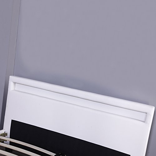 Bestmart INC Queen Size Bedroom Leather Platform Slat Bed Frame Mo...