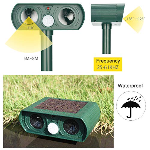Bestn Solar Animal Repeller Ultrasonic Repellent Against Deer, Sku...
