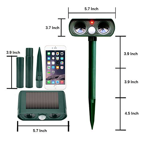 Bestn Solar Animal Repeller Ultrasonic Repellent Against Deer, Sku...