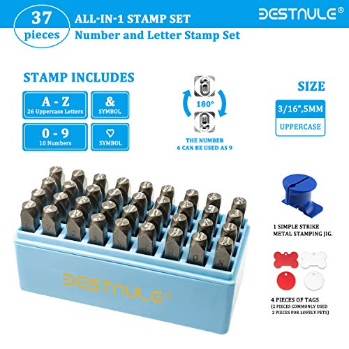 BESTNULE Number and Letter Stamp Set A-Z, 0-9 and “&”, “Love” Sym...