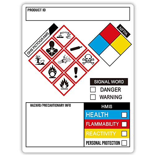 GHS Labels, SDS OSHA Labels for Chemical Safety Data, 3 x 4 Inch R...