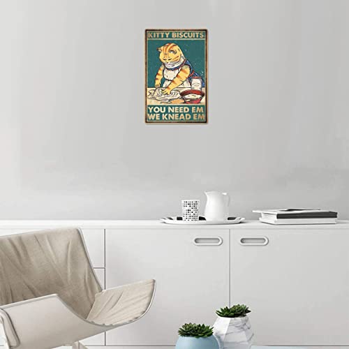 Kitty Biscuits You Need We Knead Cat Retro Sign Vintage Decor For ...
