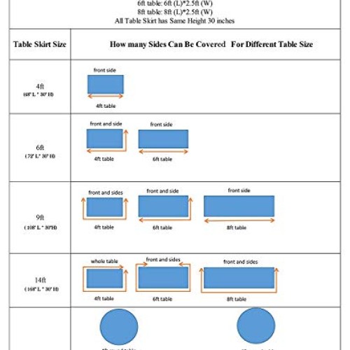 White Table Skirt Tulle Tutu Table Skirts for Rectangle Tables 6ft...