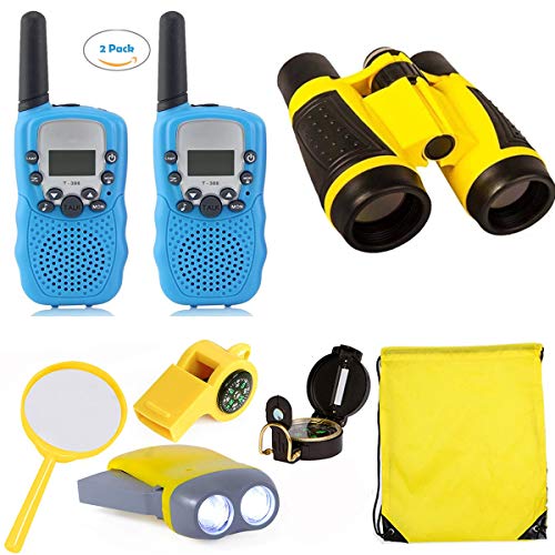 Outdoor Adventure Kit for Kids, 2 Packs Walkie Talkies for Kids wi...