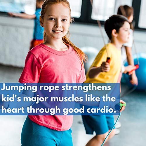 4 Pack Jump Ropes with Wood Handles for Kids - Animal Face Charact...