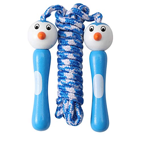 4 Pack Jump Ropes with Wood Handles for Kids - Animal Face Charact...