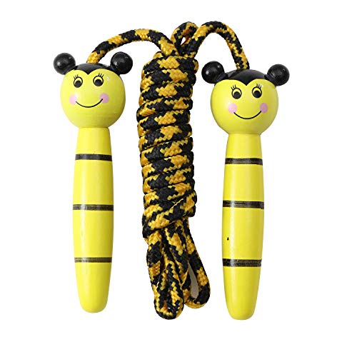 4 Pack Jump Ropes with Wood Handles for Kids - Animal Face Charact...