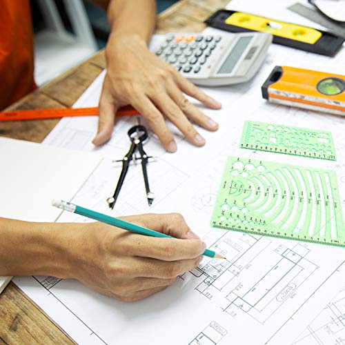 11PCS Geometric Drawings Templates, Drafting Stencils Measuring To...