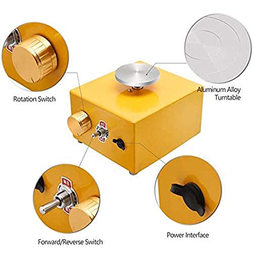 Mini Pottery Wheel Clay Machine, 2000 RPM Electric Pottery Wheel D...