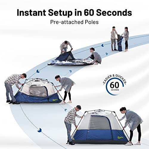 BeyondHOME Tent, 6 Person 60 Sec Setup Family Camping Tent, Waterp...