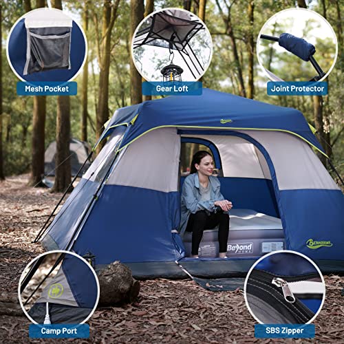 BeyondHOME Tent, 6 Person 60 Sec Setup Family Camping Tent, Waterp...