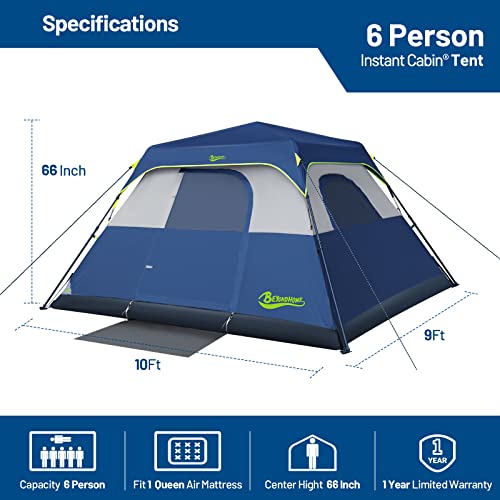 BeyondHOME Tent, 6 Person 60 Sec Setup Family Camping Tent, Waterp...