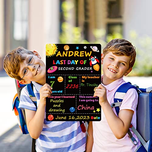 BeYumi First and Last Day of School Board Sign, 13.8 x 9.8 Outer...