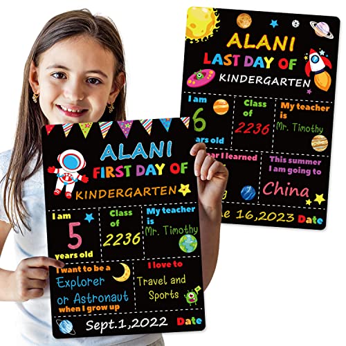 BeYumi First and Last Day of School Board Sign, 13.8 x 9.8 Outer...