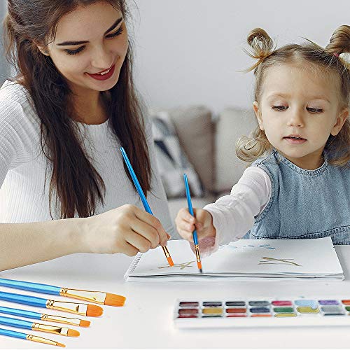 BFASU Acrylic Paint Brushes Set, 10 Brushes and 2 Palettes, Premiu...