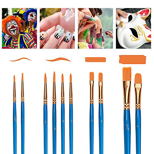 BFASU Acrylic Paint Brushes Set, 10 Brushes and 2 Palettes, Premiu...