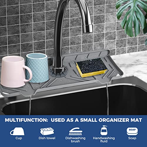 Silicone Faucet Handle Drip Catcher Tray Mat, Silicone Faucet Mat ...