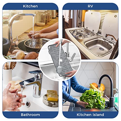 Silicone Faucet Handle Drip Catcher Tray Mat, Silicone Faucet Mat ...