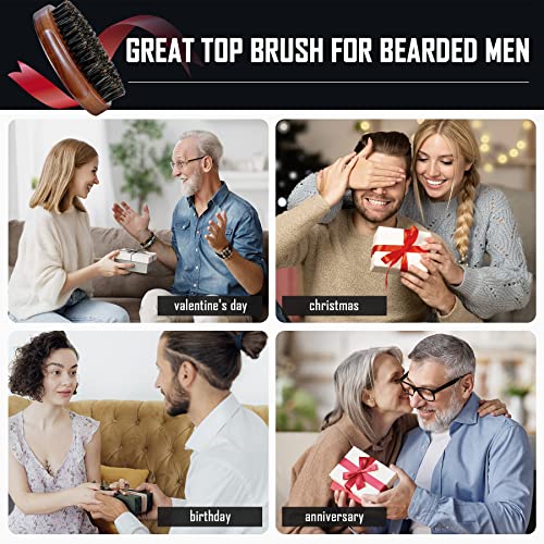 BFWood Boar Bristle Beard Brush - Black Wood Walnut Military Style...