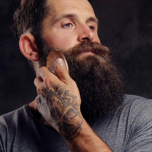 BFWood Boar Bristle Beard Brush - Black Wood Walnut Military Style...
