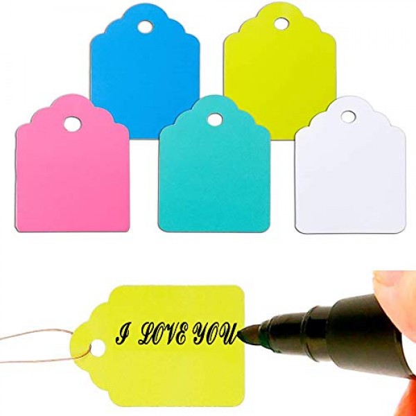 500pcs Waterproof Tags with String,Plastic Reusable Plant Labels H...