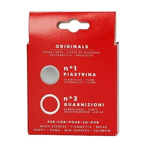 Bialetti 3 Gaskets Rubber Rings 1 Filter Plate Replacement for M...