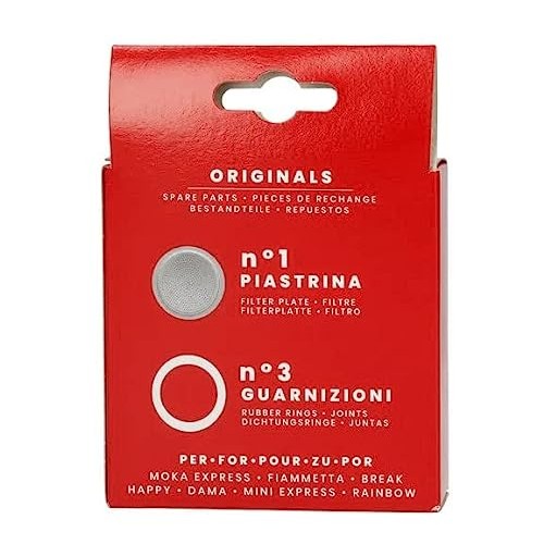 Bialetti 3 Gaskets Rubber Rings 1 Filter Plate Replacement for M...