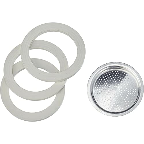 Bialetti 3 Gaskets Rubber Rings 1 Filter Plate Replacement for M...