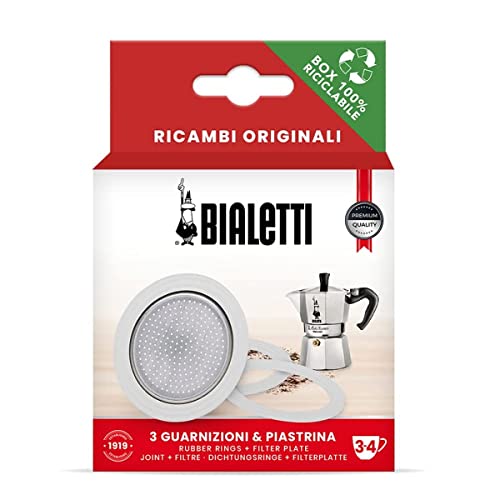 Bialetti 3 Gaskets Rubber Rings 1 Filter Plate Replacement for M...