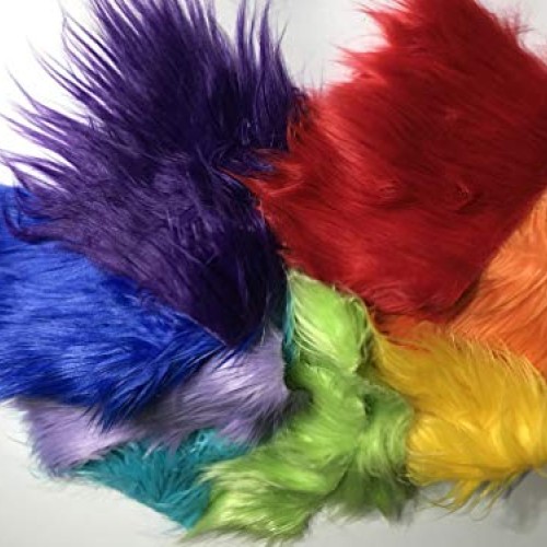 Fast Shipping! Luxury Mixed Colors Faux Fur Scrap Bag Fabric Piece...