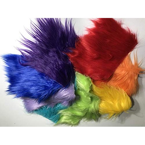 Fast Shipping! Luxury Mixed Colors Faux Fur Scrap Bag Fabric Piece...