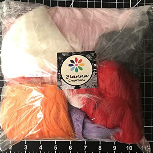 Ready to Ship! Luxury Mixed Colors Faux Fur Scrap Bag Fabric Piece...