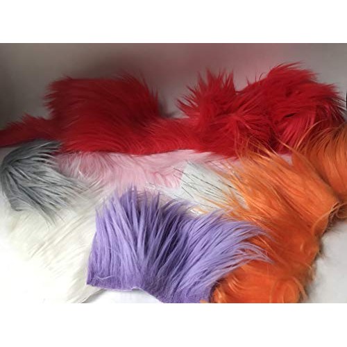 Ready to Ship! Luxury Mixed Colors Faux Fur Scrap Bag Fabric Piece...