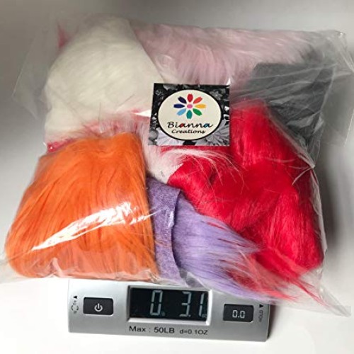 Ready to Ship! Luxury Mixed Colors Faux Fur Scrap Bag Fabric Piece...