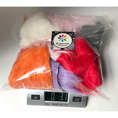 Ready to Ship! Luxury Mixed Colors Faux Fur Scrap Bag Fabric Piece...