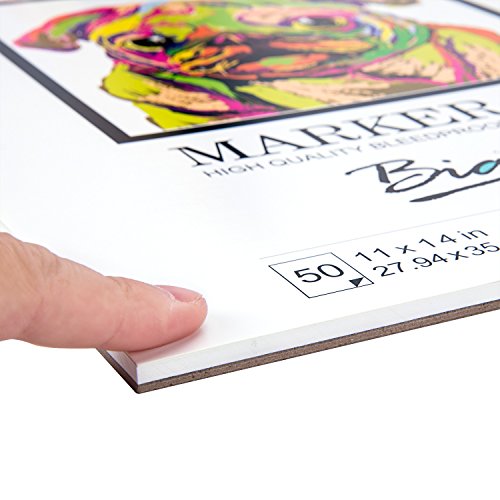 Bianyo BN-5801 Bleedproof Marker Paper Pad-A48.27inX11.69in -50 ...