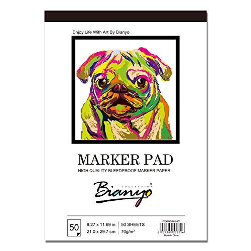 Bianyo BN-5801 Bleedproof Marker Paper Pad-A48.27inX11.69in -50 ...