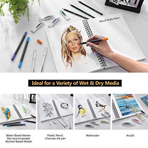 Bianyo Mixed Media Paper Pad, A4 8.26 X 11.69, 60 Sheets/Each,...